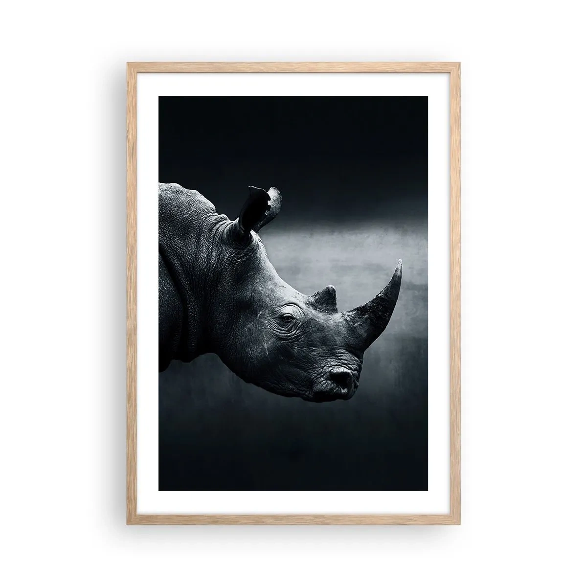 Póster en marco roble claro - Perfil derecho - 50x70 cm