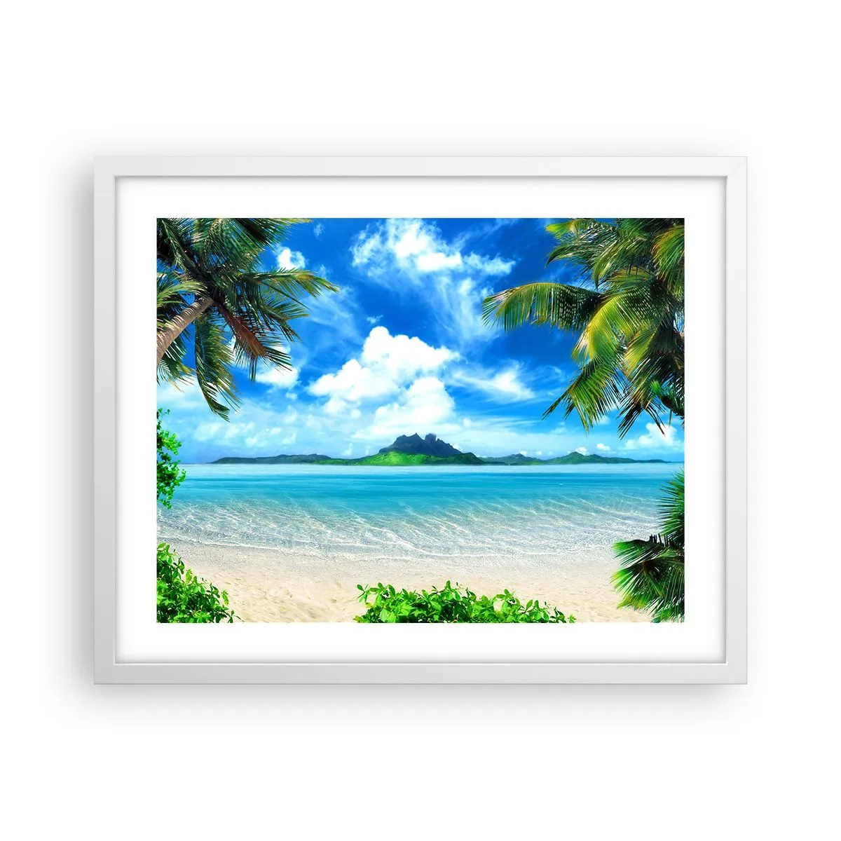 Póster en marco blanco - El azul de los trópicos - 50x40 cm