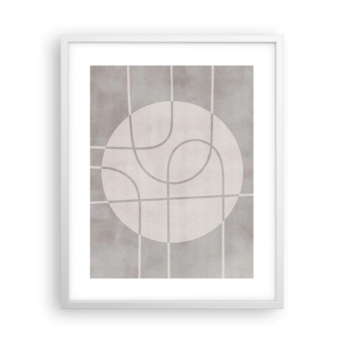 Póster en marco blanco - Circular y rectilíneo - 40x50 cm