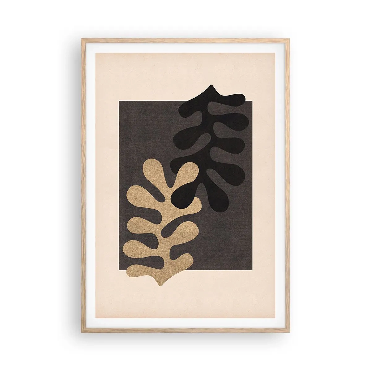 Póster en marco roble claro - Ausencia y complemento - 70x100 cm