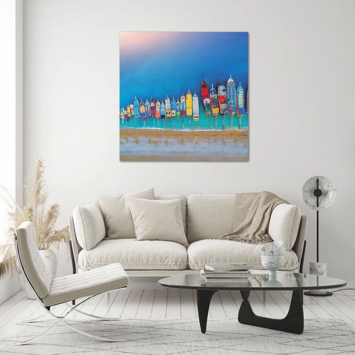 Cuadro sobre vidrio - Impresiones sobre Vidrio - A vista de pájaro - 70x70 cm