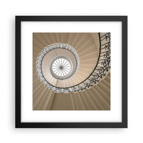 Póster en marco negro - En el interior de una concha - 30x30 cm