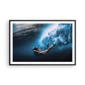 Póster en marco negro - Una sirena contemporánea - 91x61 cm