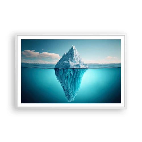 Póster en marco blanco - El trono de hielo - 91x61 cm