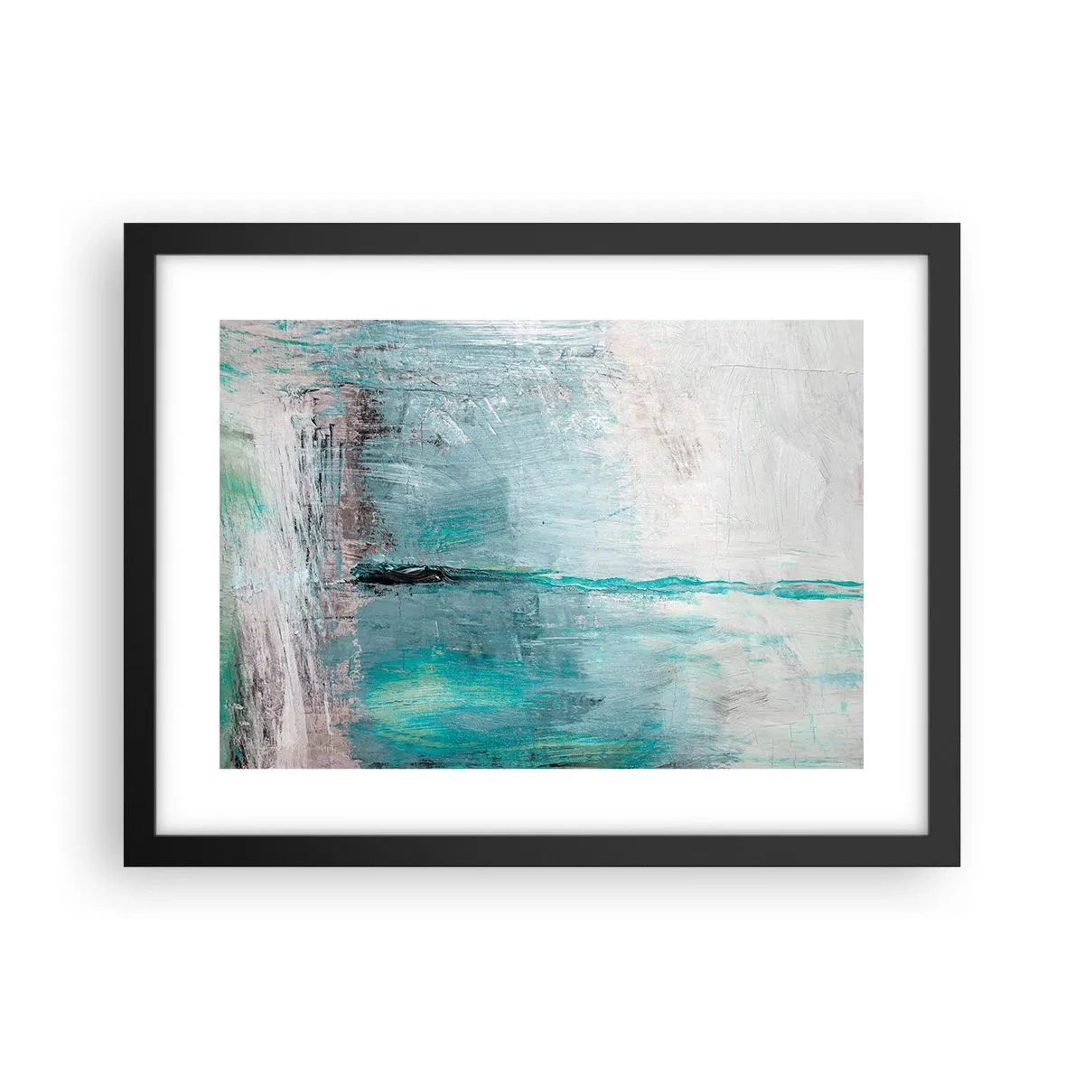 Póster en marco negro - Horizontalmente sobre el azul - 40x30 cm