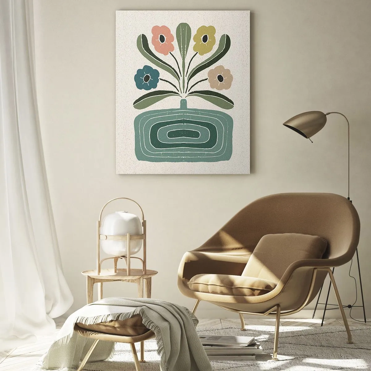 Cuadro sobre vidrio - Impresiones sobre Vidrio - Ramo simétrico - 80x120 cm