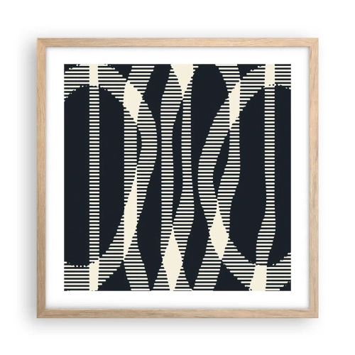 Póster en marco roble claro - Un intento de romper la oscuridad - 50x50 cm