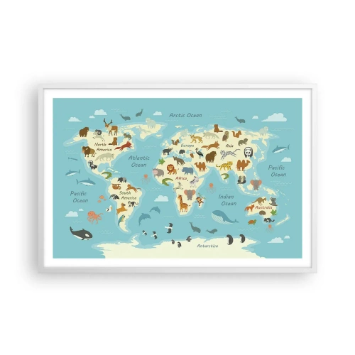 Póster en marco blanco - Buenos vecinos - 91x61 cm