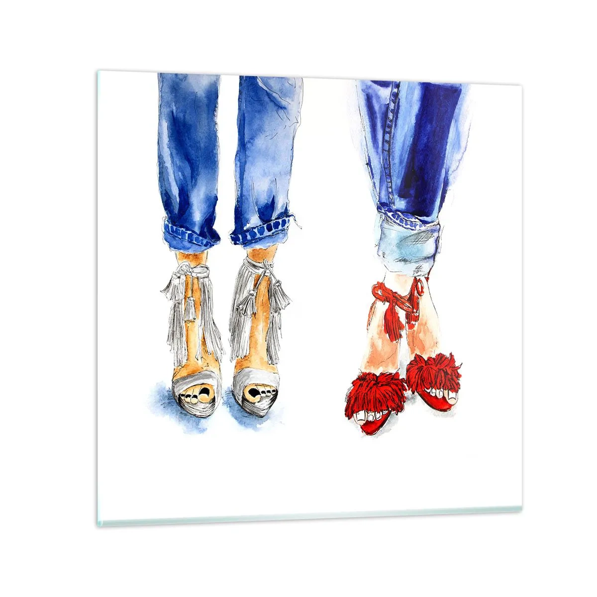 Cuadro sobre vidrio - Impresiones sobre Vidrio - ¿Por qué no vamos a dar un paseo? - 70x70 cm