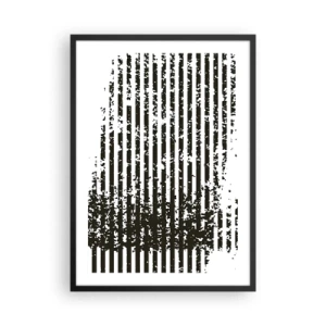 Póster en marco negro - Patrón abstracto con líneas y textura. - 50x70cm - Ritmo y ruido - Decoración de pared moderna para salón y dormitorio ARTTOR