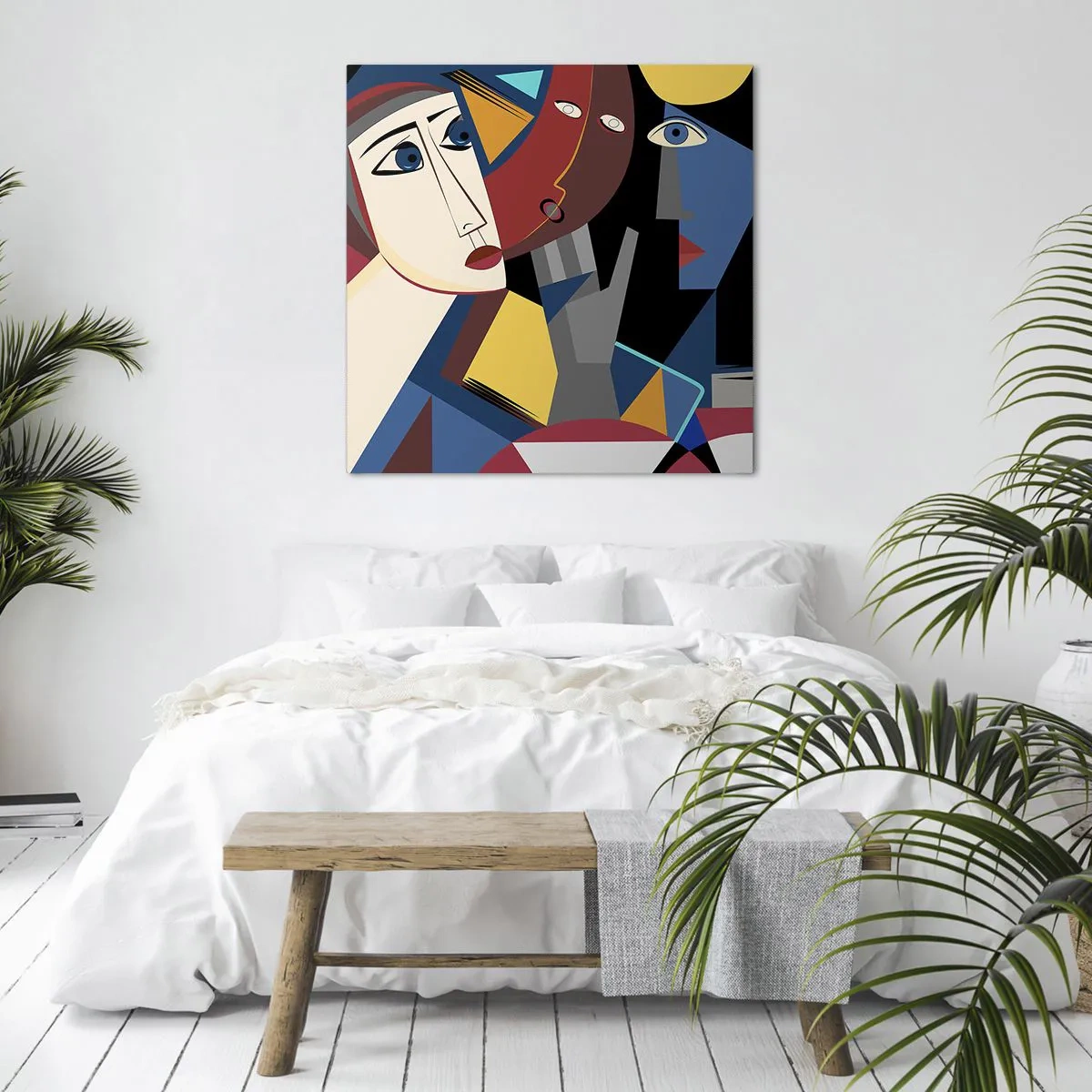 Cuadro sobre lienzo - Impresión de Imagen - Conversación cubista - 60x60 cm