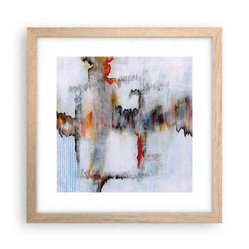 Póster en marco roble claro - Abstracto sobre el agua - 30x30 cm