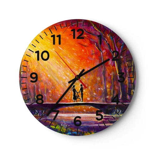 Reloj de pared - Reloj de vidrio - El cielo también los ama - 30x30 cm