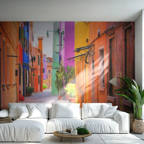 Fotomural Premium Sand - El callejón arco iris - Ciudad, Venecia, Arquitectura - 200x140 cm
