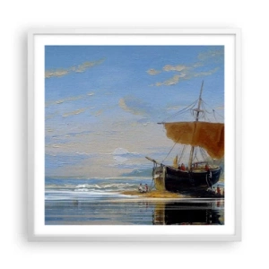 Póster en marco blanco - Agua, tierra, aire - 60x60 cm