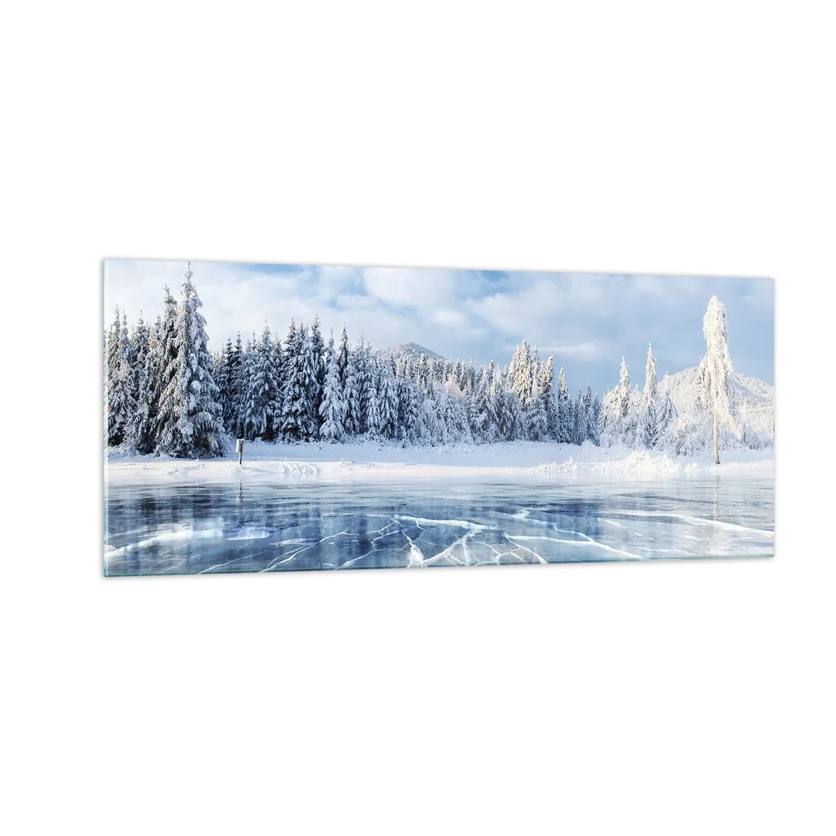 Cuadro sobre vidrio - Impresiones sobre Vidrio - Vista deslumbrante y cristalina - 100x40 cm