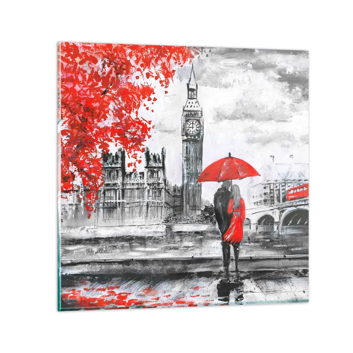 Cuadro sobre vidrio - Impresiones sobre Vidrio - Londres enamora - 30x30 cm