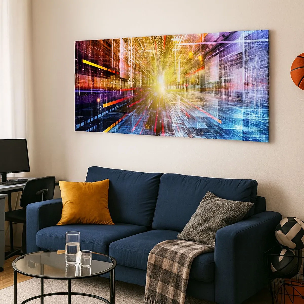 Cuadro sobre lienzo - Impresión de Imagen - Un pasillo luminoso - 100x40 cm