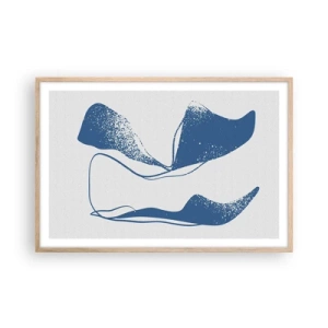 Póster en marco roble claro - Abstracción con alas - 91x61 cm