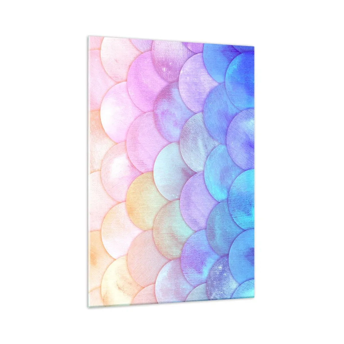 Cuadro sobre vidrio - Impresiones sobre Vidrio - Escamas abstractas en tonos pastel - 70x100cm - Concha de perla - Decoración de pared moderna para salón y dormitorio ARTTOR