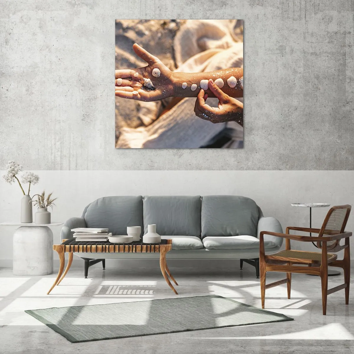 Cuadro sobre vidrio - Impresiones sobre Vidrio - La belleza al alcance de la mano - 40x40 cm