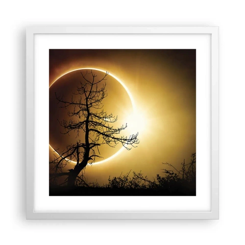 Póster en marco blanco - Eclipse total - 40x40 cm