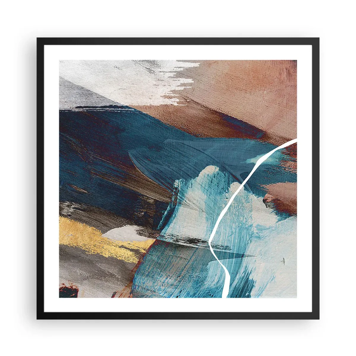 Póster en marco negro - Con estilo y energía - 60x60 cm