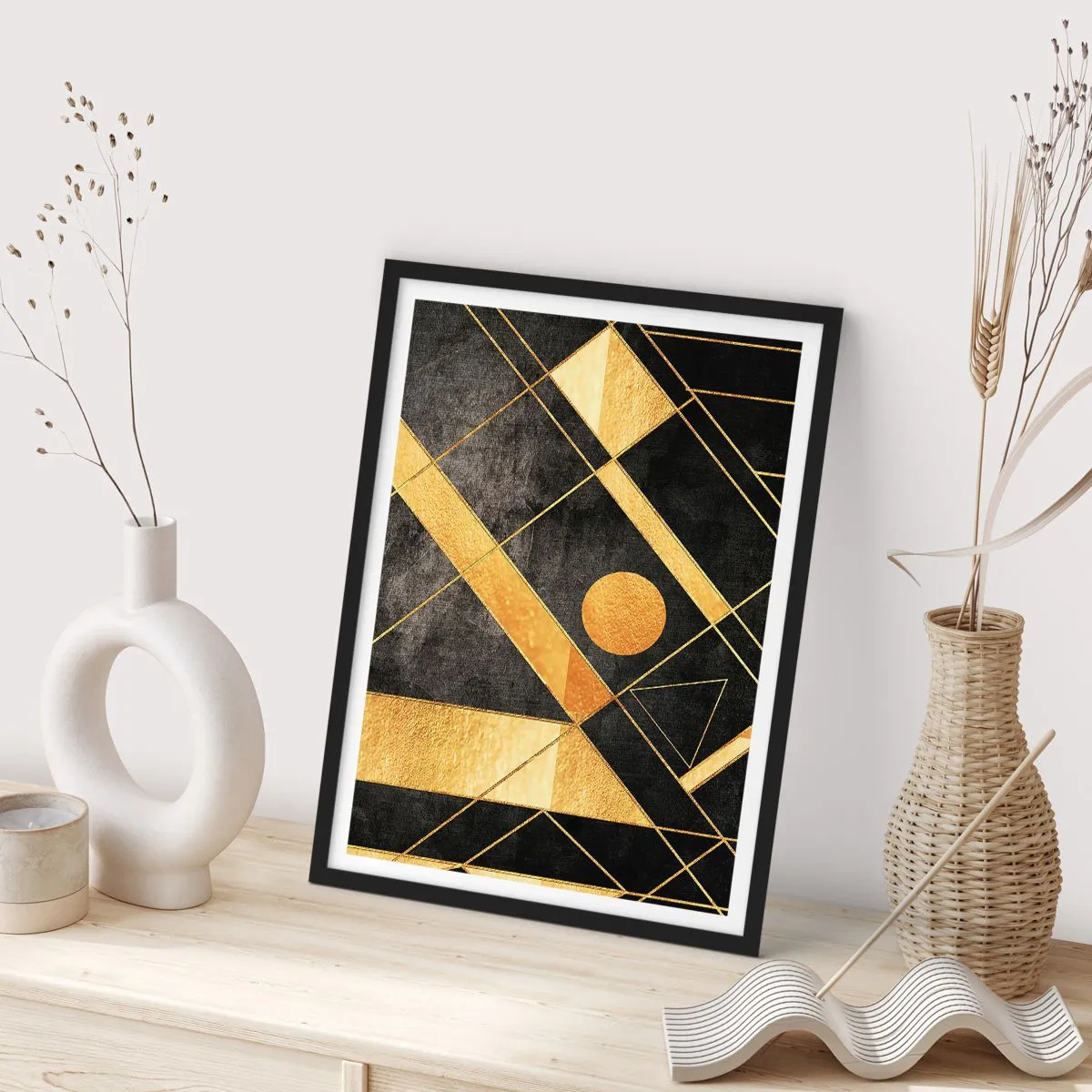 Póster en marco negro - Sol del desierto - 40x50 cm