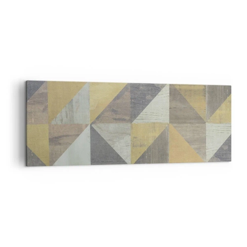 Cuadro sobre lienzo - Impresión de Imagen - Composición geométrica de triángulos en tonos tierra. - 140x50cm - El arte de los triángulos - Decoración de pared moderna para salón y dormitorio ARTTOR