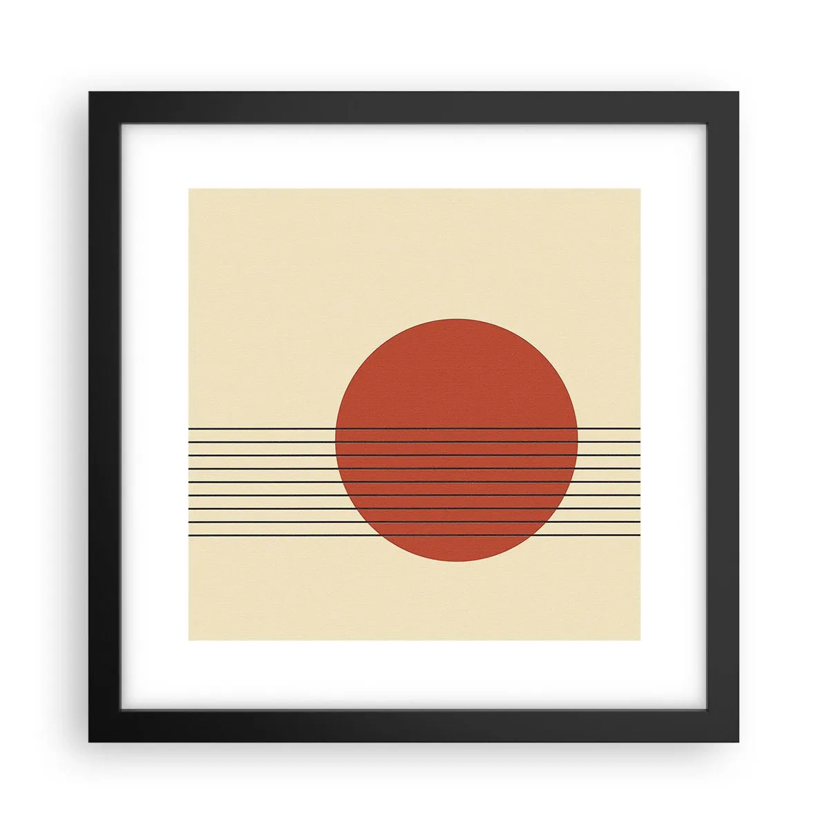 Póster en marco negro - Cruzando el círculo - 30x30 cm