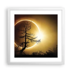 Póster en marco blanco - Eclipse total - 40x40 cm