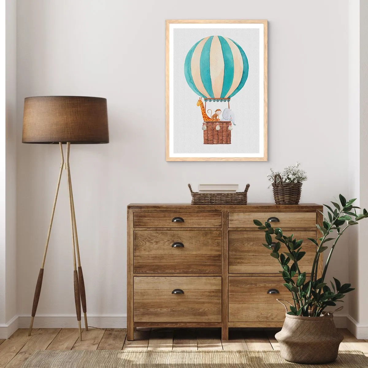 Póster en marco roble claro - Viaje fantástico - 61x91 cm