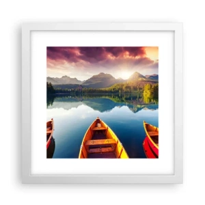 Póster en marco blanco - Frente a la naturaleza - 30x30 cm