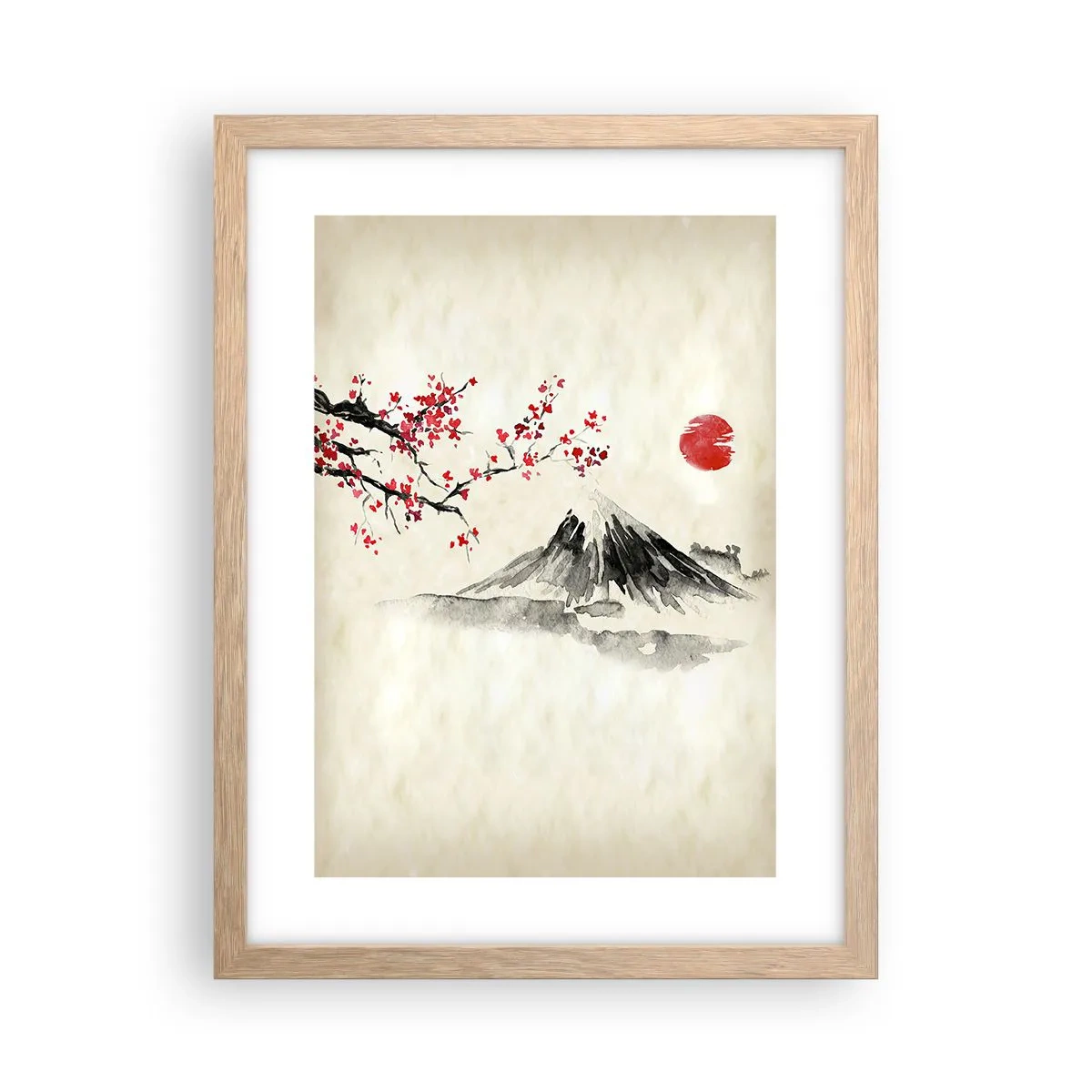 Póster en marco roble claro - Enamórate de Japón - 30x40 cm