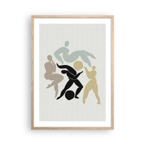 Póster en marco roble claro - Movimiento para la salud y la belleza - 50x70 cm