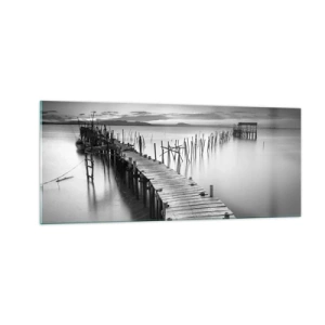 Cuadro sobre vidrio - Impresiones sobre Vidrio - La calma de una orilla olvidada - 100x40 cm