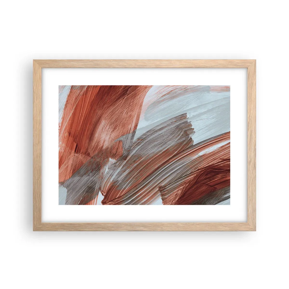 Póster en marco roble claro - Abstracción otoñal y ventosa - 40x30 cm