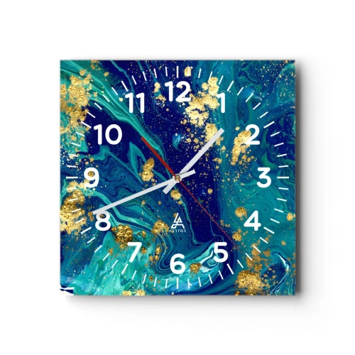 Reloj de pared - Reloj de vidrio - Pétalos de sol - 40x40 cm