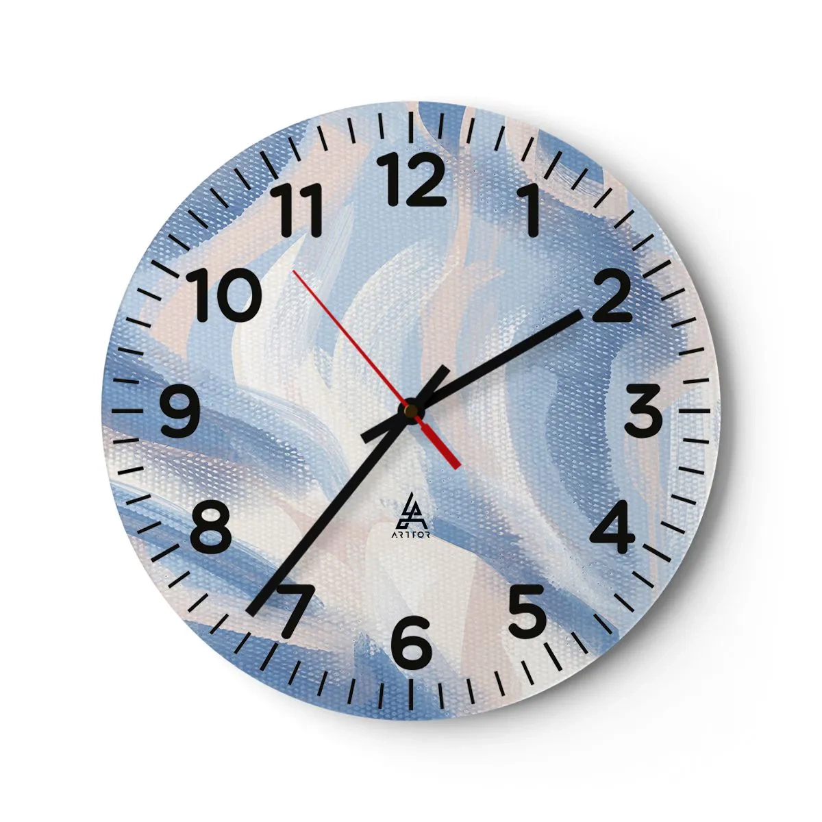 Reloj de pared - Reloj de vidrio - Ondas azules - 40x40 cm