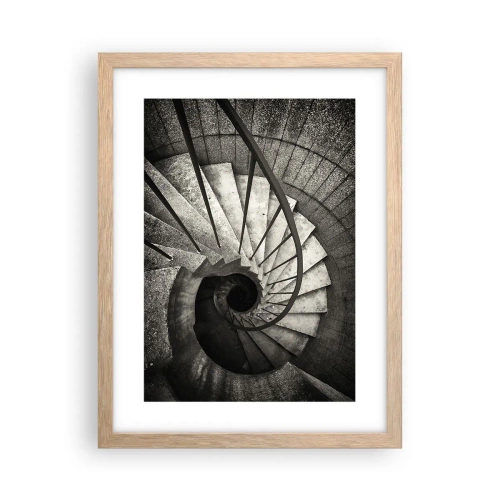 Póster en marco roble claro - Escaleras arriba, escaleras abajo - 30x40 cm