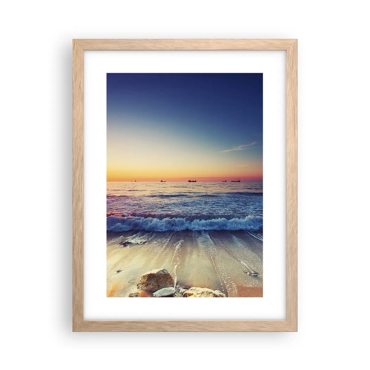 Póster en marco roble claro - ¿Y qué hay tras el horizonte? - 30x40 cm