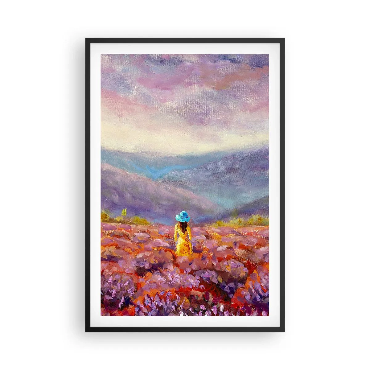 Póster en marco negro - En un mundo de lavanda - 61x91 cm