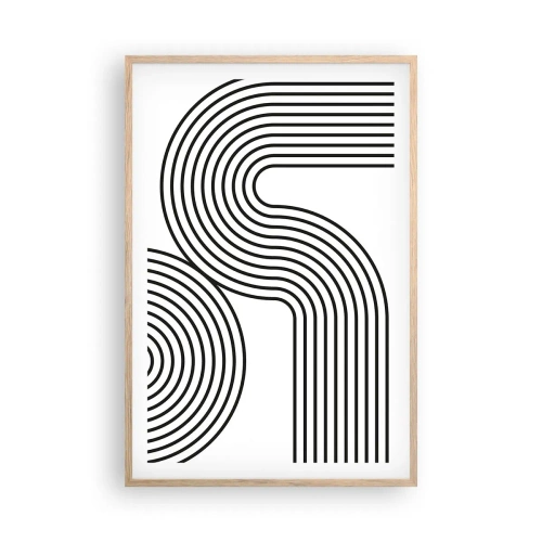 Póster en marco roble claro - En una curva - 61x91 cm