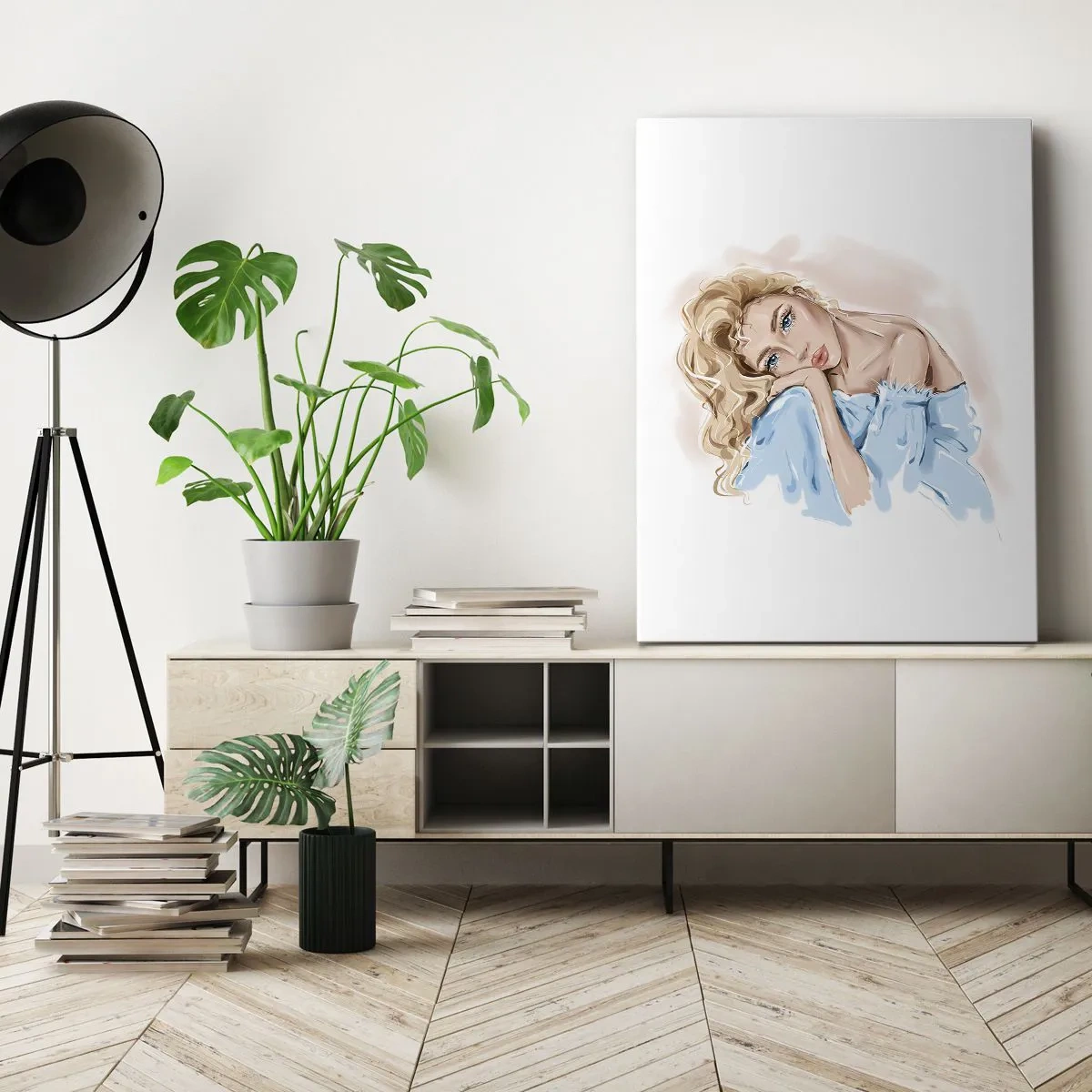 Cuadro sobre lienzo - Impresión de Imagen - Soñar en azul - 55x100 cm