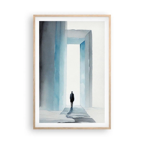 Póster en marco roble claro - Vivir sin límites - 61x91 cm