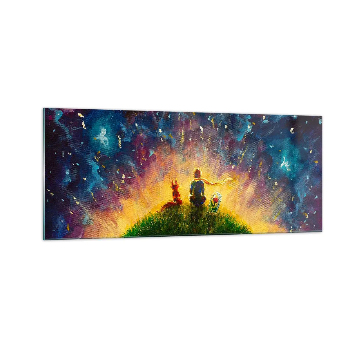 Cuadro sobre vidrio - Impresiones sobre Vidrio - Amor y amistad - lo único entero - 100x40 cm