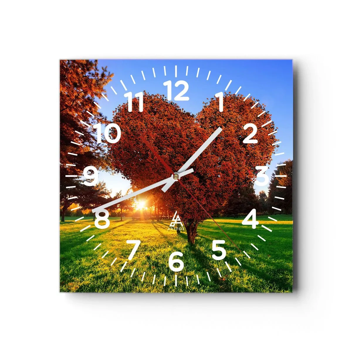 Reloj de pared - Reloj de vidrio - Y cómo no amar el otoño - 30x30 cm
