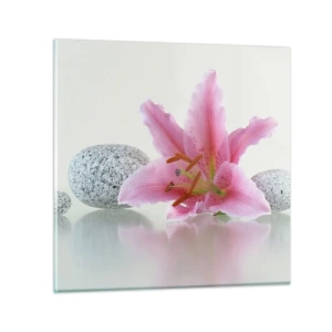 Cuadro sobre vidrio - Impresiones sobre Vidrio - Estudio en rosa, gris y blanco - 30x30 cm
