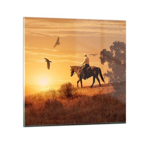 Cuadro sobre vidrio - Impresiones sobre Vidrio - Solo a través de la pradera - 40x40 cm