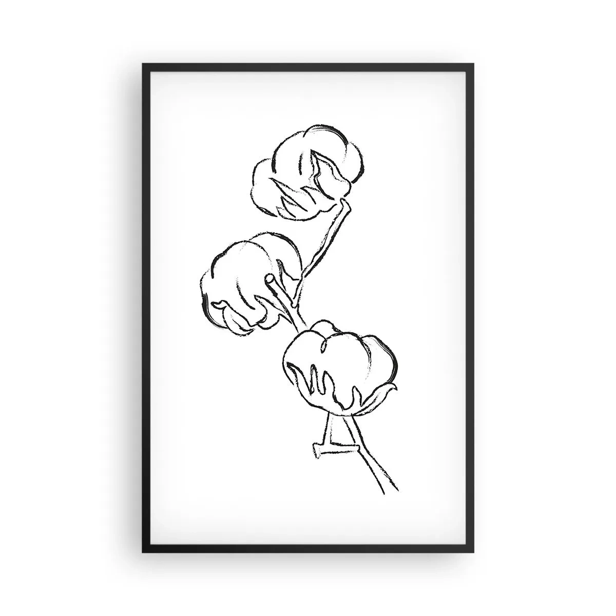 Póster en marco negro - Plumón de algodón - 61x91 cm